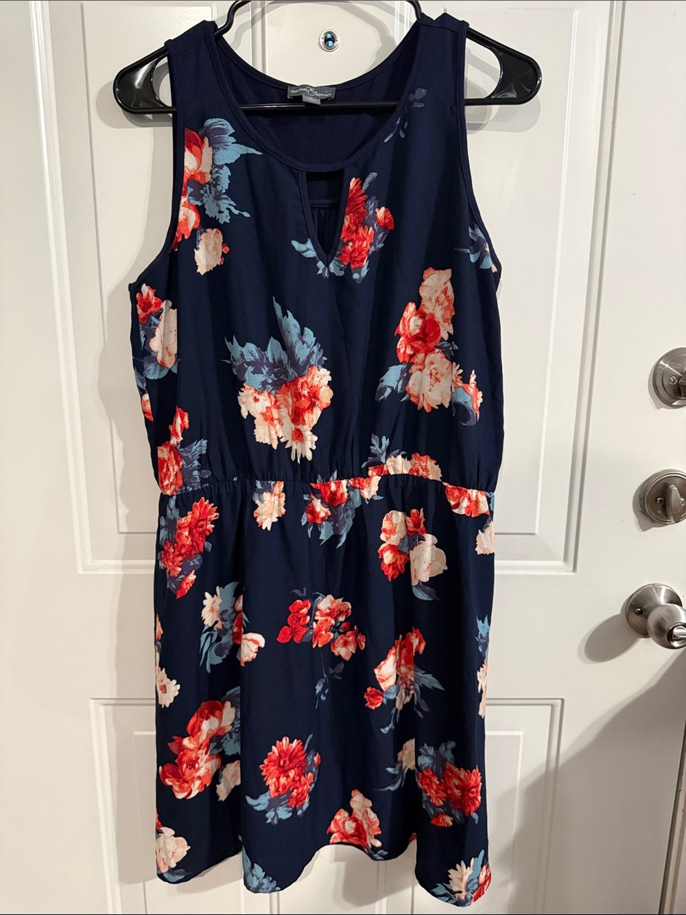 Market & Spruce Navy Floral Sleeveless Mini Dress